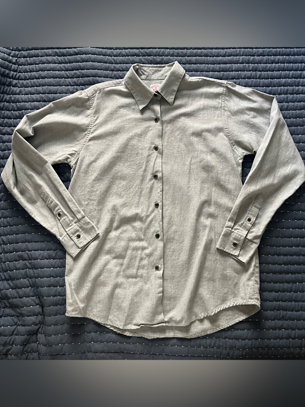 Vintage Brooks Brothers grey button up shirt, 100% cotton, beyond soft and comfy